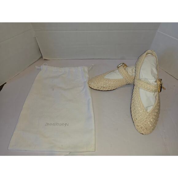 Zimmermann Reef Ballerina Mary Jane Flats NEW Size 8.5 w/ dust bag - Picture 1 of 9